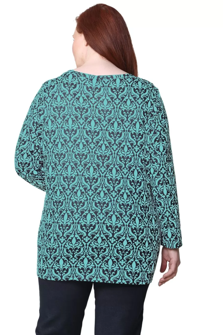 La Cera™ Top Tipo Jersey Con Estampado Barroco La Cera - Talla Grande^ Plus Tops