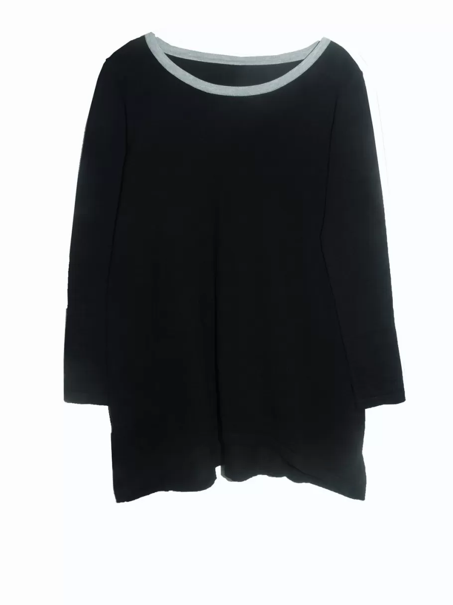 La Cera™ Top Tipo Sueter Con Cuello Redondo Hi-Lo La Cera - Talla Grande^ Plus Tops