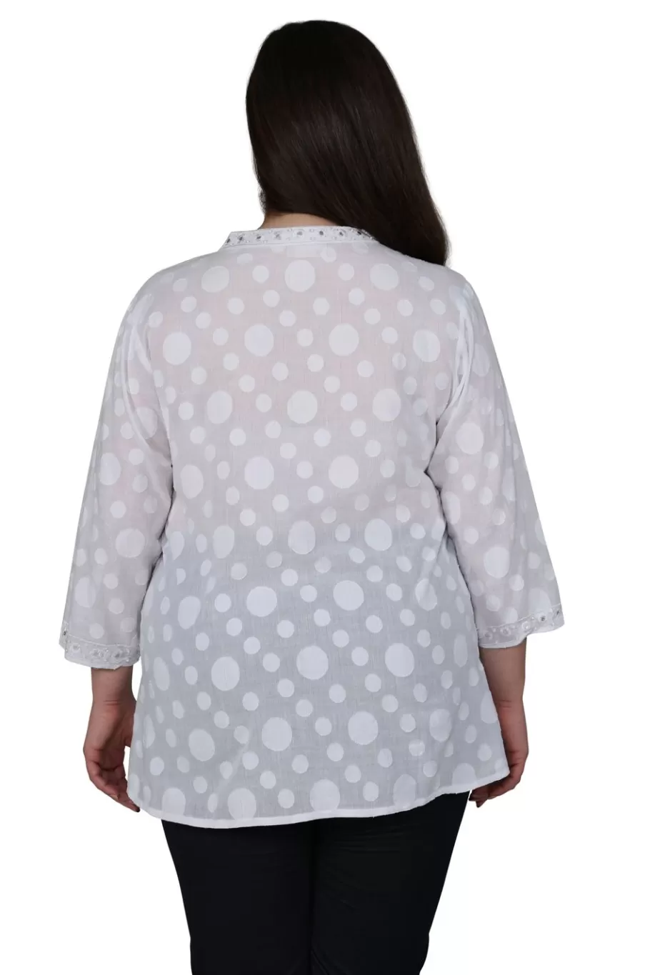 La Cera™ Top Tipo Tunica Con Bordado Floral De Talla Grande^ Plus Tops