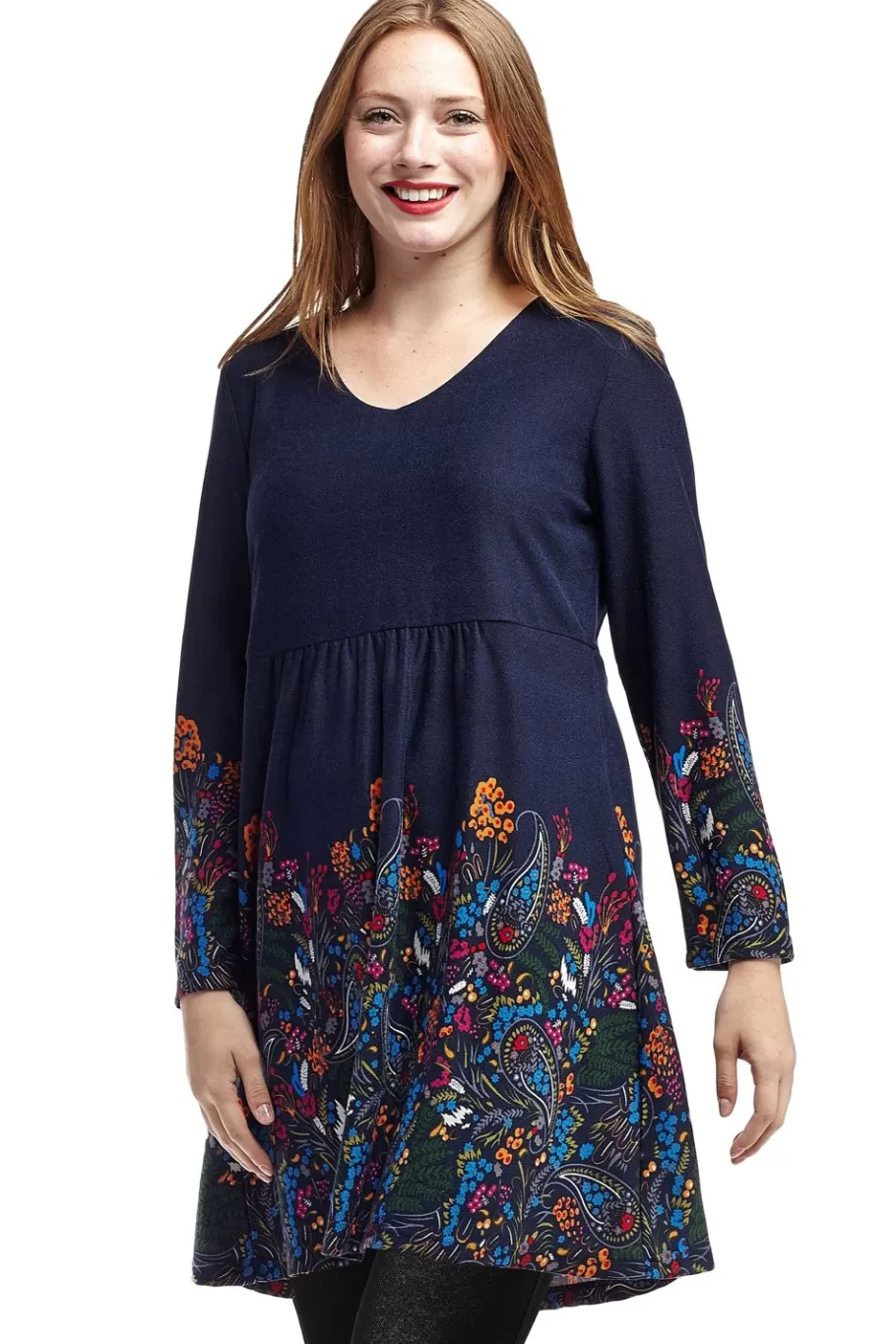 La Cera™ Top Tipo Tunica Tipo Jersey Con Estampado Floral De La Cera^ Tapas