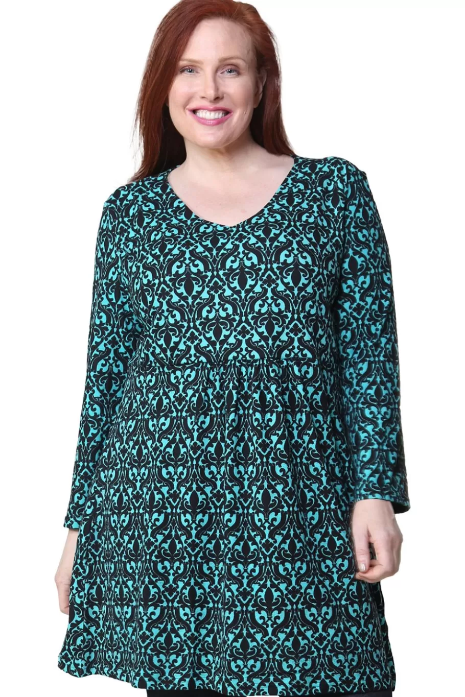 La Cera™ Top Tipo Tunica Tipo Jersey De Talla Grande La Cera^ Plus Tops