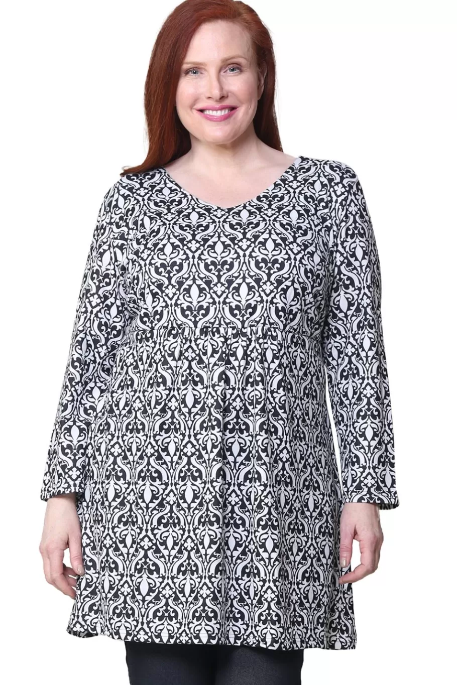 La Cera™ Top Tipo Tunica Tipo Jersey De Talla Grande La Cera^ Plus Tops