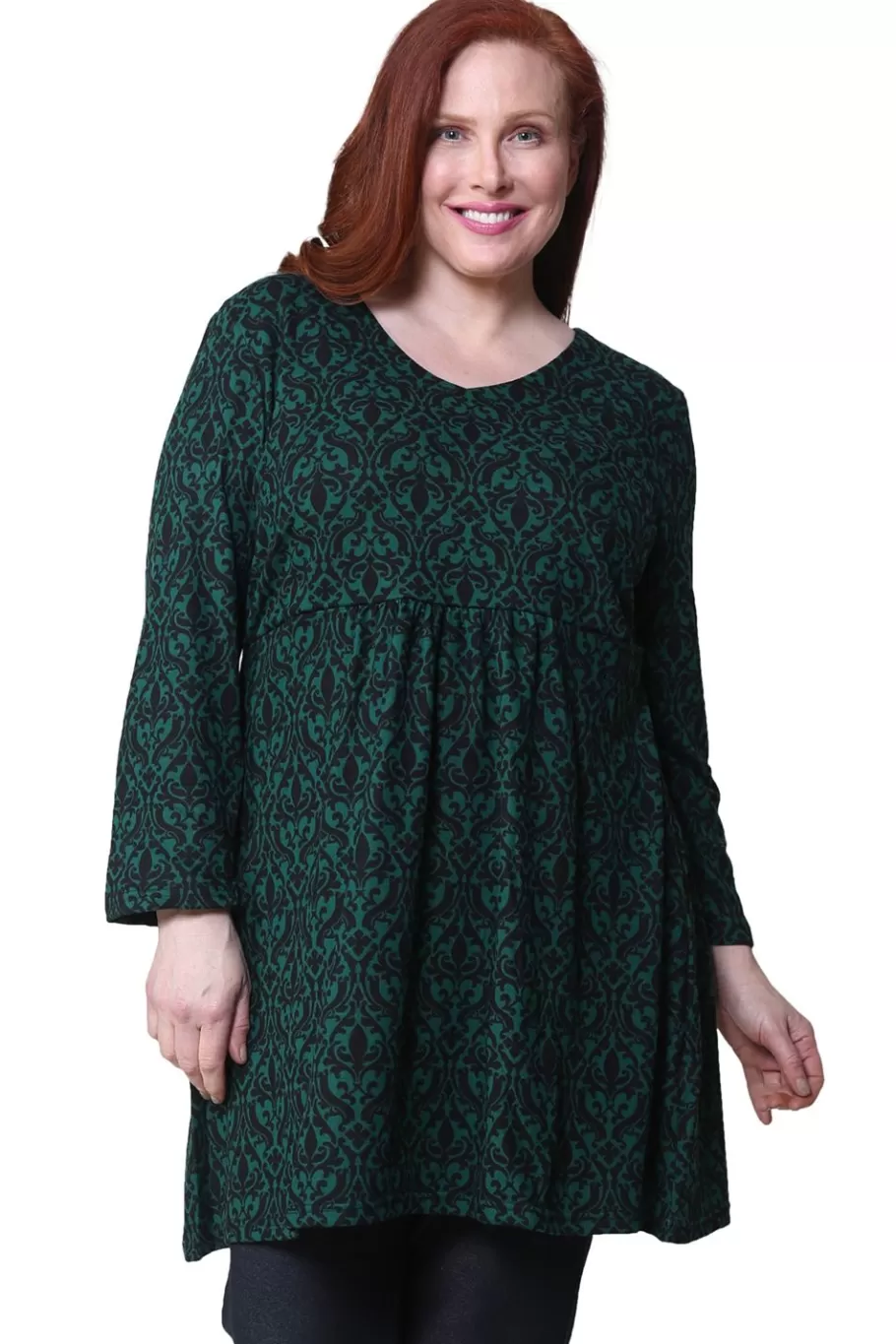 La Cera™ Top Tipo Tunica Tipo Jersey De Talla Grande La Cera^ Plus Tops