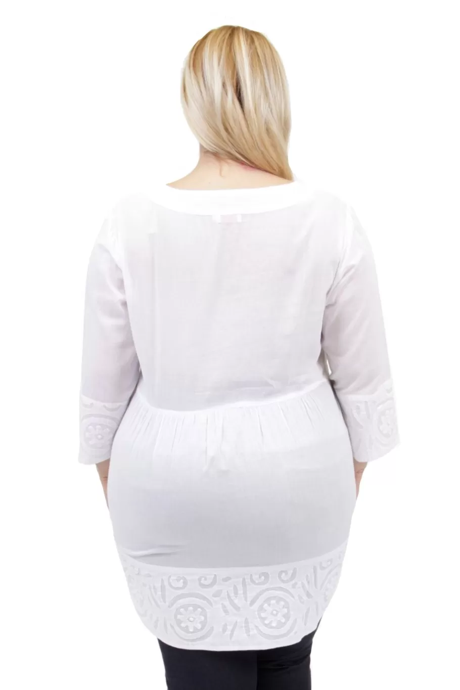 La Cera™ Tunica Con Apliques Recortados De Talla Grande La Cera^ Plus Tops