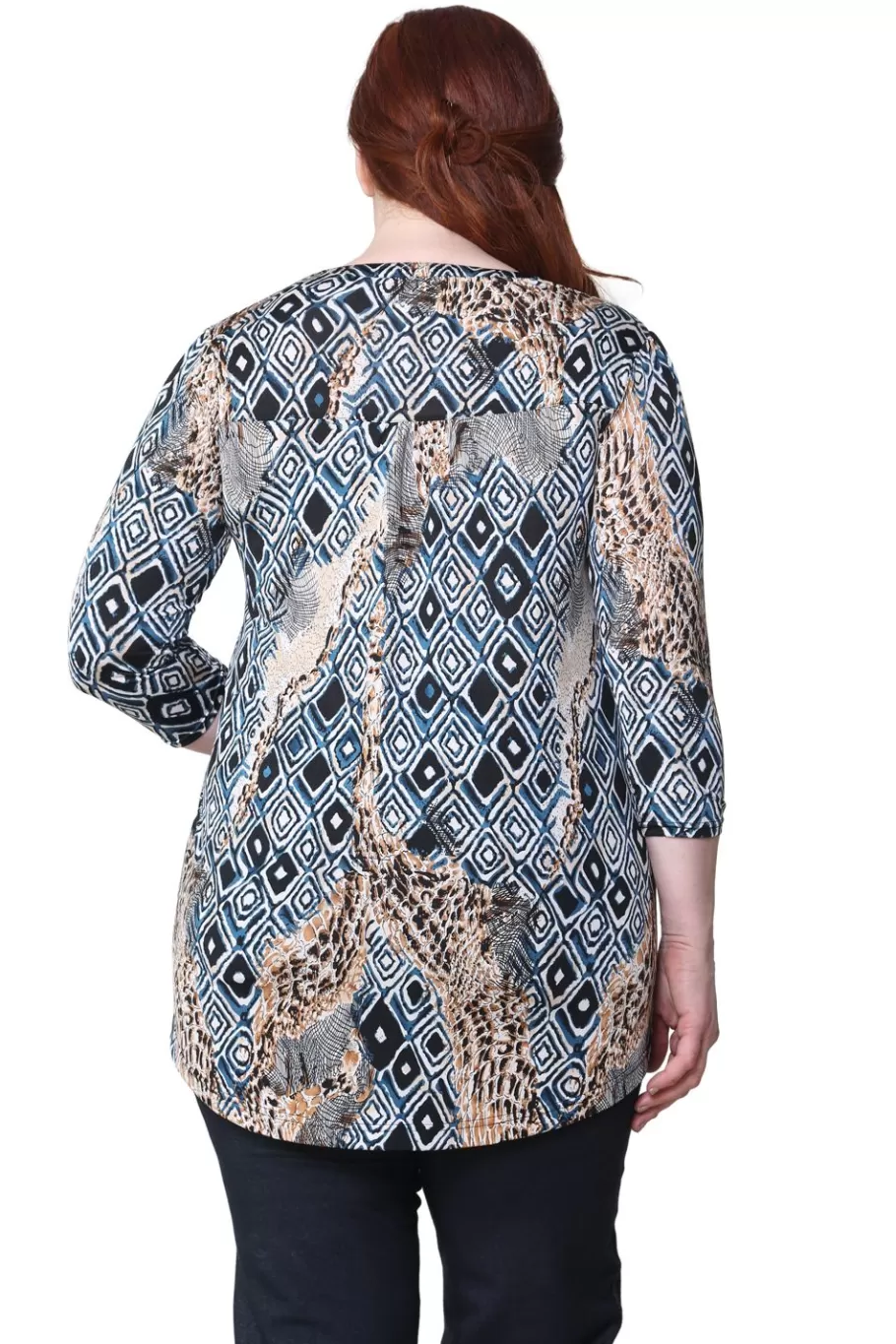 La Cera™ Tunica Con Estampado Batik La Cera Malabar Talla Grande^ Plus Tops