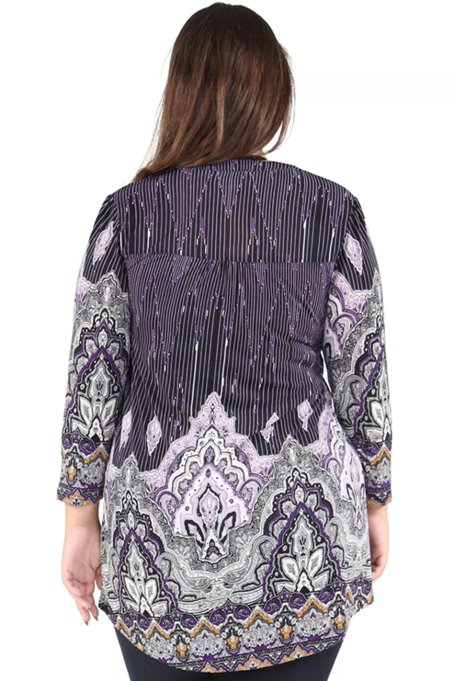 La Cera™ Tunica Con Estampado De Cachemira La Cera Empire Talla Grande^ Plus Tops