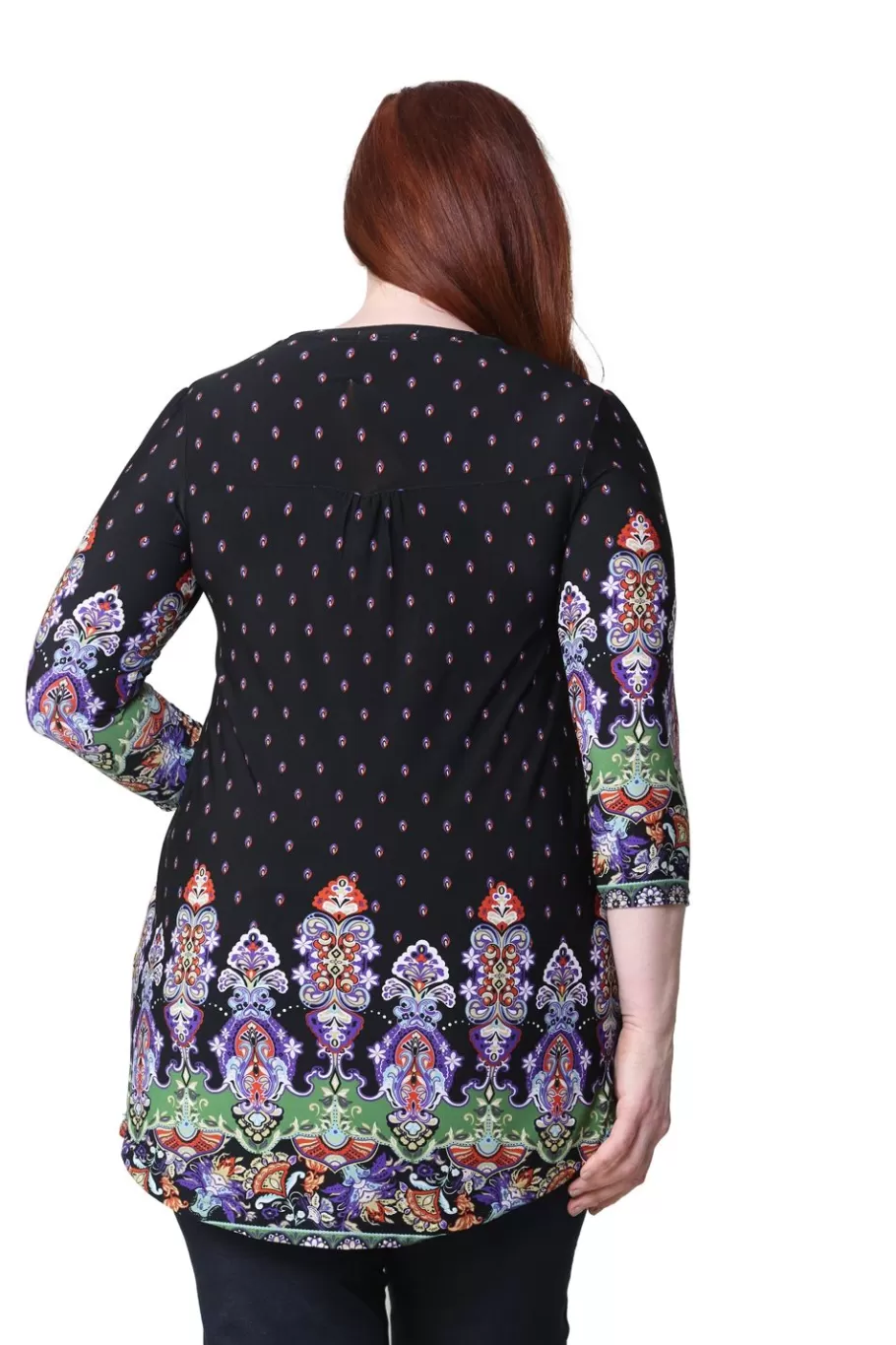 La Cera™ Tunica Con Estampado De Cachemira Renacentista La Cera Talla Grande^ Plus Tops