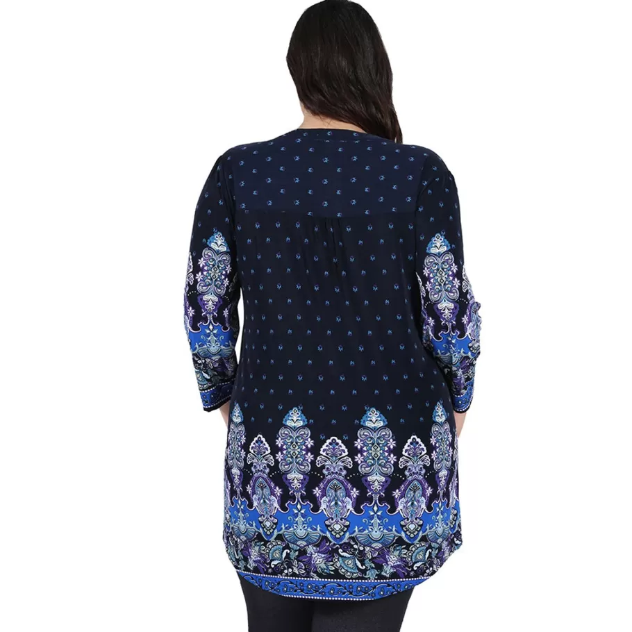 La Cera™ Tunica Con Estampado De Cachemira Renacentista La Cera Talla Grande^ Plus Tops