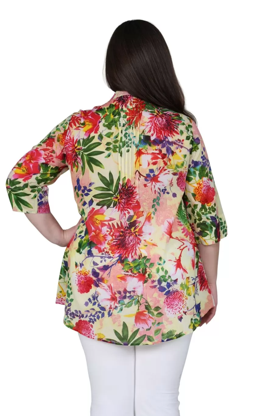 La Cera™ Tunica Con Estampado De Jardin Tropical De Talla Grande^ Plus Tops