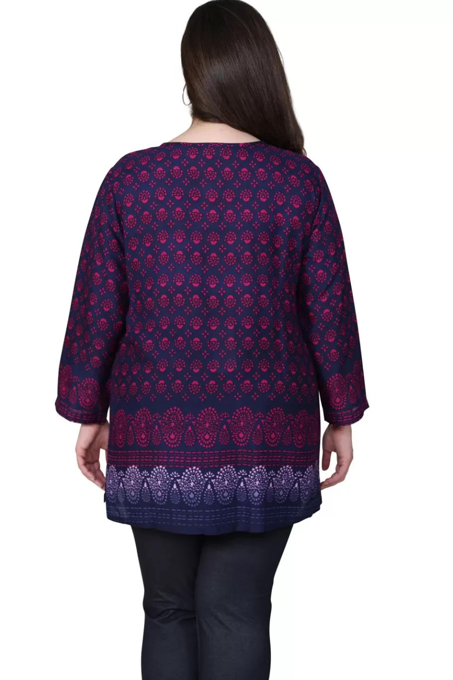 La Cera™ Tunica Con Estampado De Rayon De Talla Grande^ Plus Tops