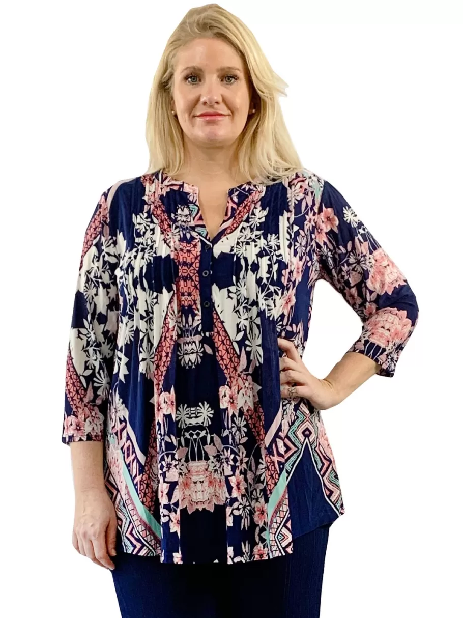 La Cera™ Tunica Con Estampado Decorativo La Cera Key West De Talla Grande^ Plus Tops