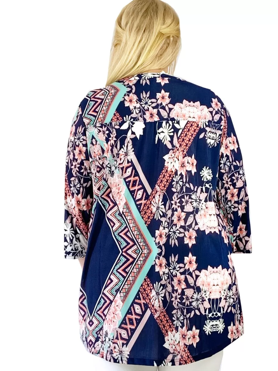 La Cera™ Tunica Con Estampado Decorativo La Cera Key West De Talla Grande^ Plus Tops