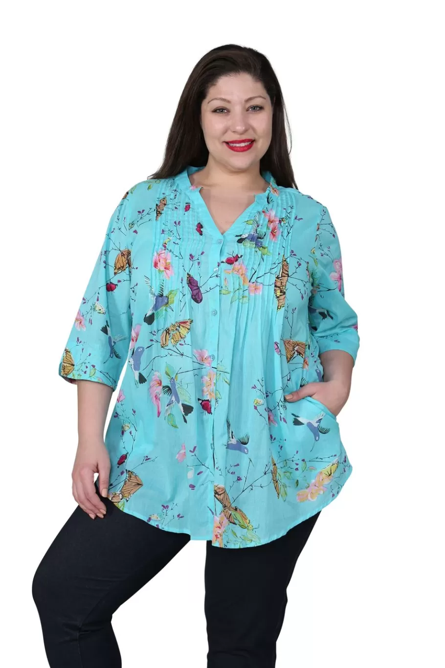 La Cera™ Tunica Con Estampado Nature At It'S Best De Talla Grande^ Plus Tops