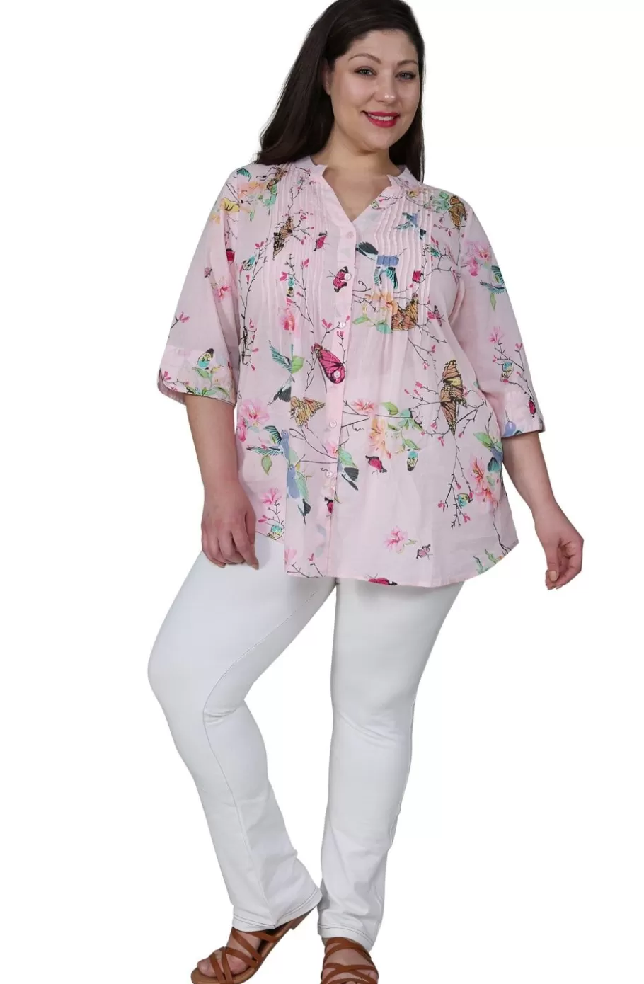 La Cera™ Tunica Con Estampado Nature At It'S Best De Talla Grande^ Plus Tops