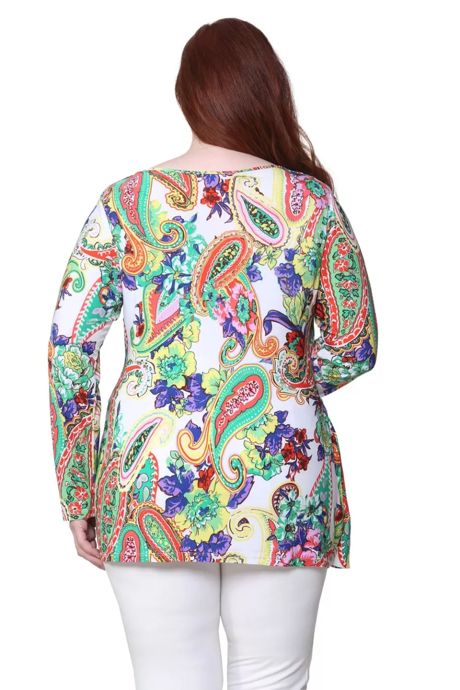 La Cera™ Tunica Cruzada Con Estampado De Cachemira - Talla Grande^ Plus Tops