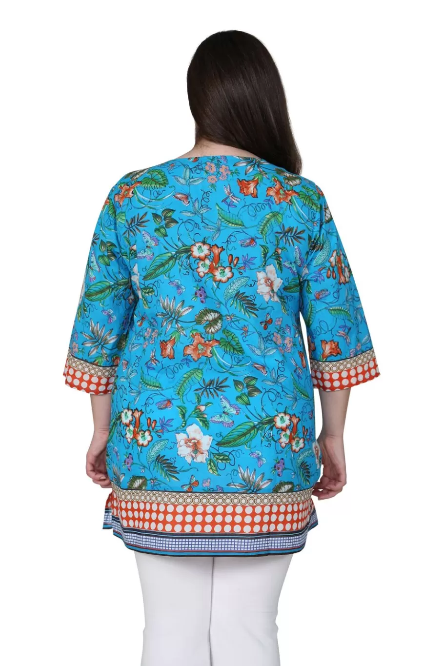 La Cera™ Tunica De Tecnicas Mixtas Florales De Talla Grande^ Plus Tops