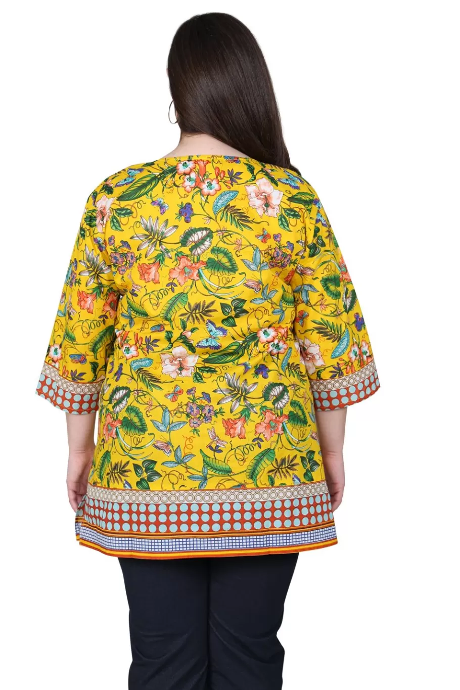 La Cera™ Tunica De Tecnicas Mixtas Florales De Talla Grande^ Plus Tops