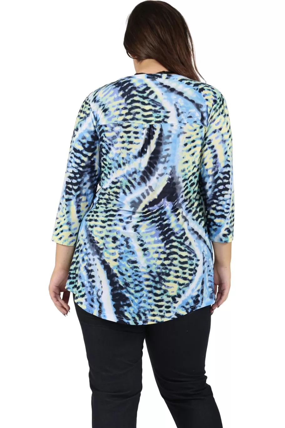 La Cera™ Tunica Estampada Con Frente Plisado La Cera Talla Grande^ Plus Tops