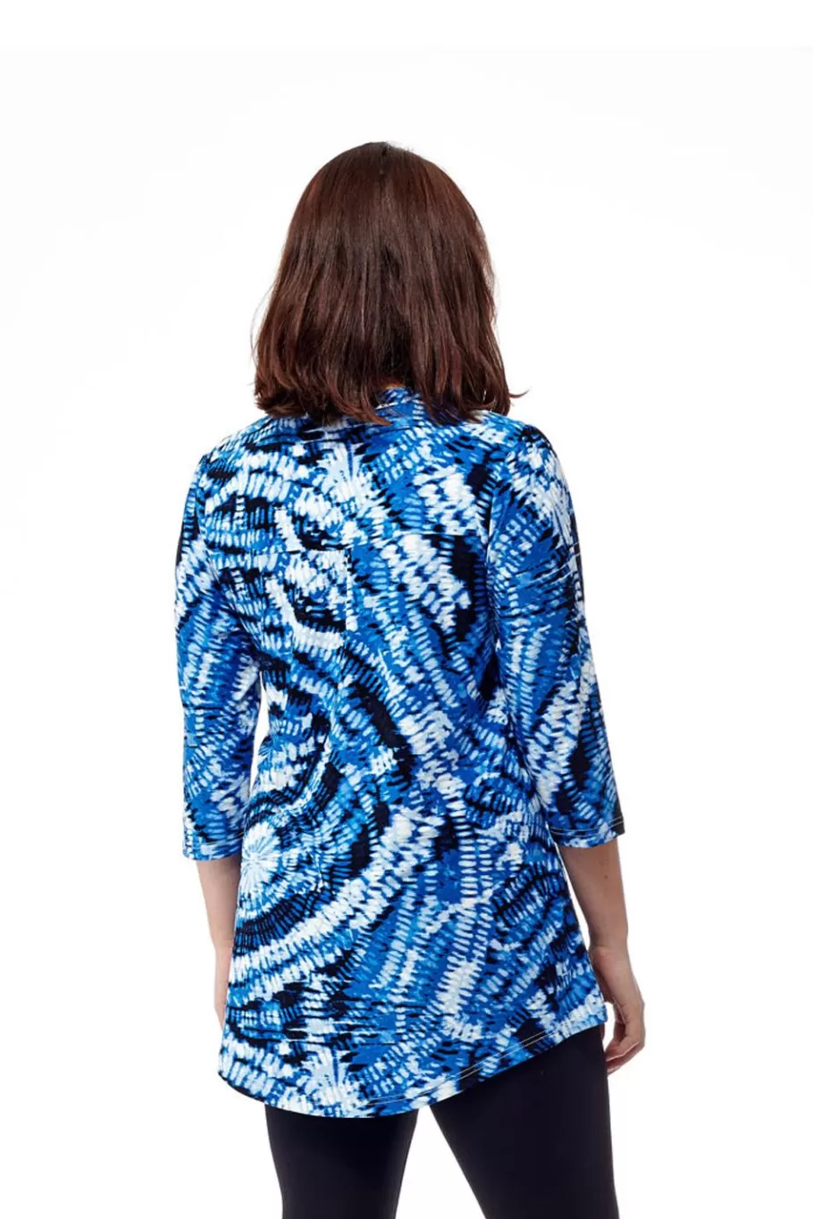 La Cera™ Tunica Estampada Con Frente Plisado La Cera Talla Grande Tie-Dye^ Plus Tops