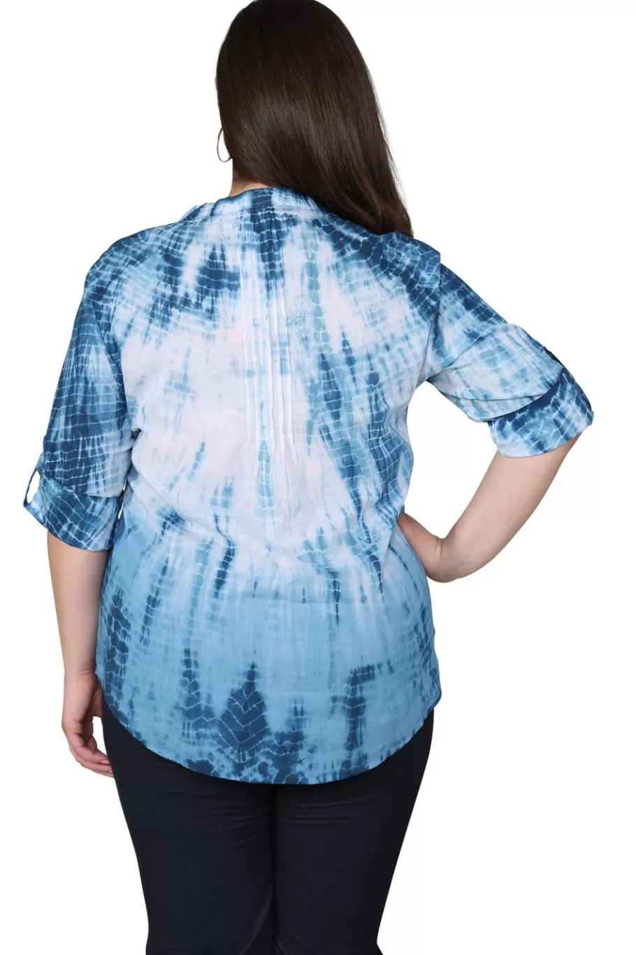 La Cera™ Tunica Plisada Con Efecto Tie-Dye De Talla Grande^ Plus Tops