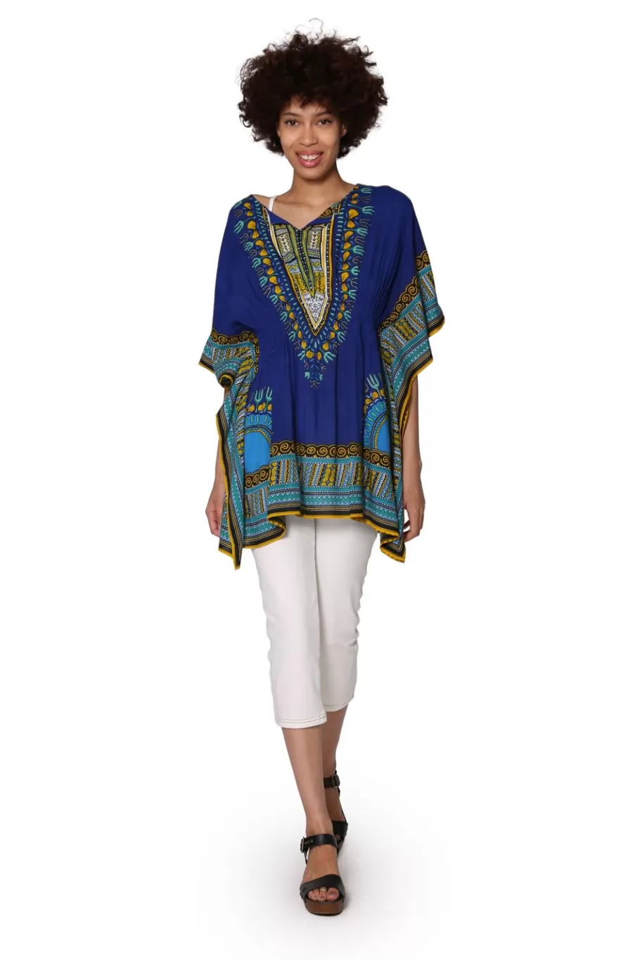 La Cera™ Tunica Tipo Kimono Con Estampado Abstracto^ Tapas