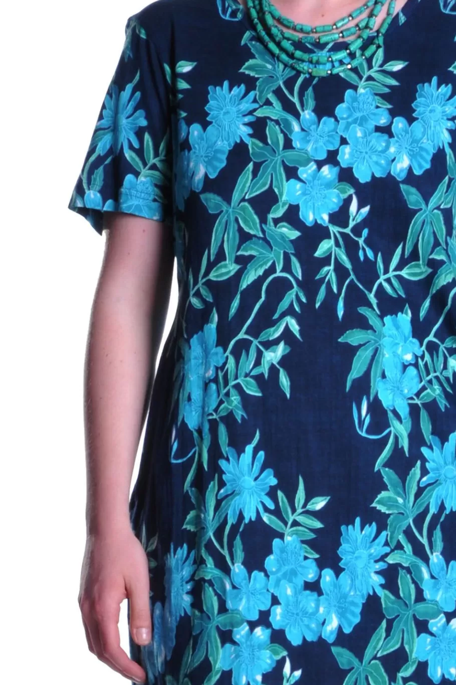 La Cera™ Vestido Acampanado Con Estampado Floral Azul Marino De La Cera^ Vestidos De Punto