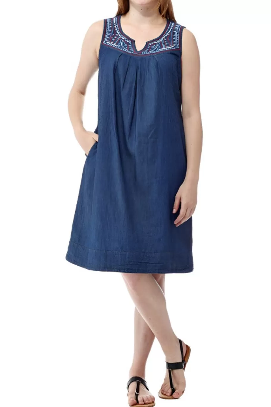 La Cera™ Vestido Bordado Con Canesu Sin Mangas La Cera^ Vestidos Tejidos