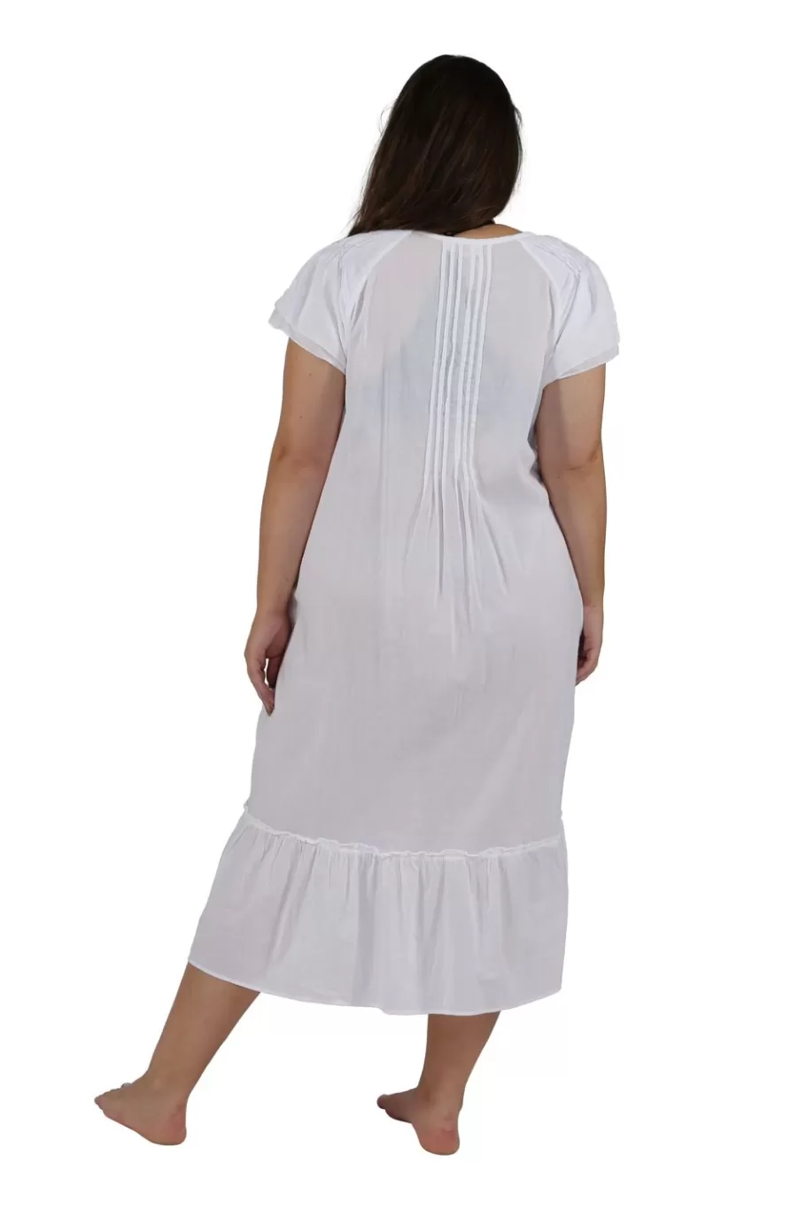 La Cera™ Vestido Bordado De Algodon De Manga Corta Con Doble Gorra La Cera De T^ Más Ropa De Dormir