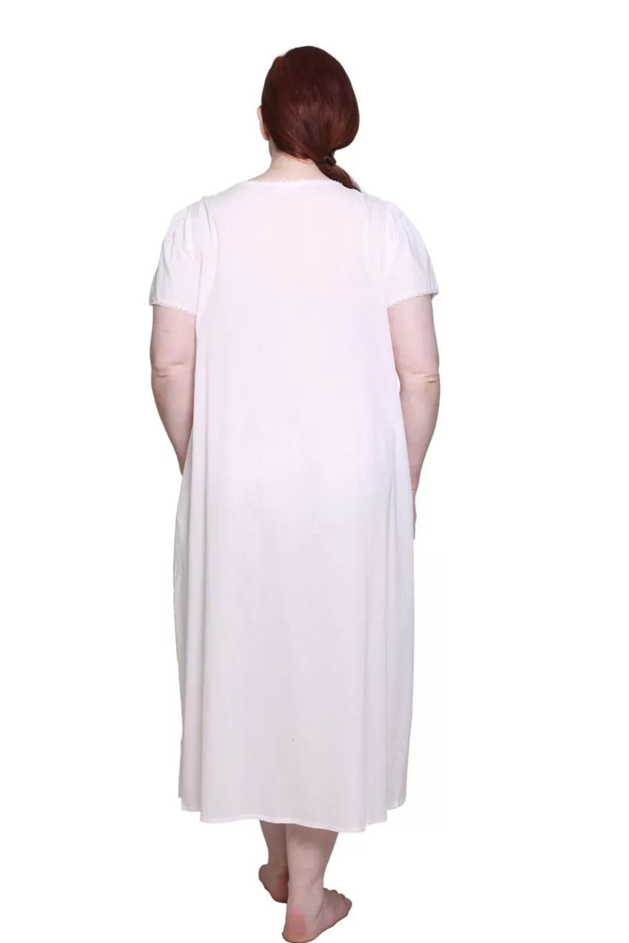 La Cera™ Vestido Con Apliques De Encaje 100% Algodon De Talla Grande La Cera^ Más Ropa De Dormir