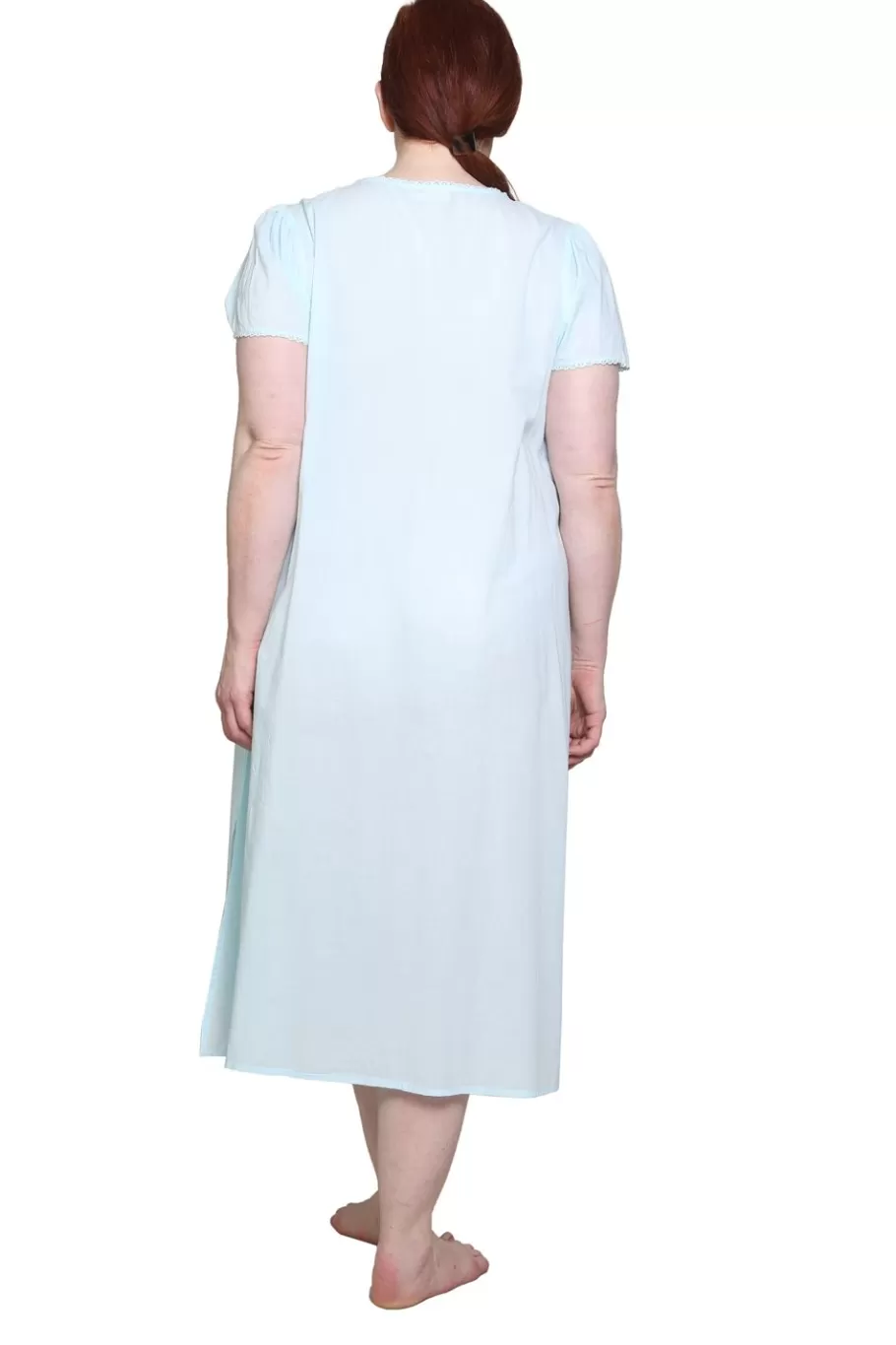 La Cera™ Vestido Con Apliques De Encaje 100% Algodon De Talla Grande La Cera^ Más Ropa De Dormir
