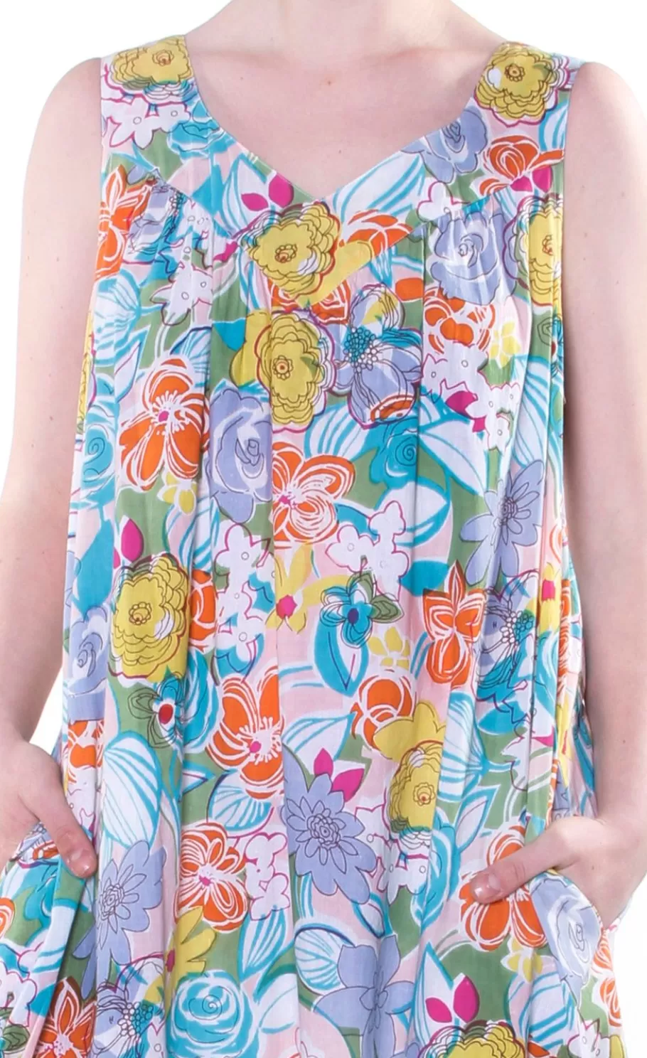 La Cera™ Vestido Con Cuello Redondo Y Estampado De Cachemira Con Bolsillos^ Vestidos