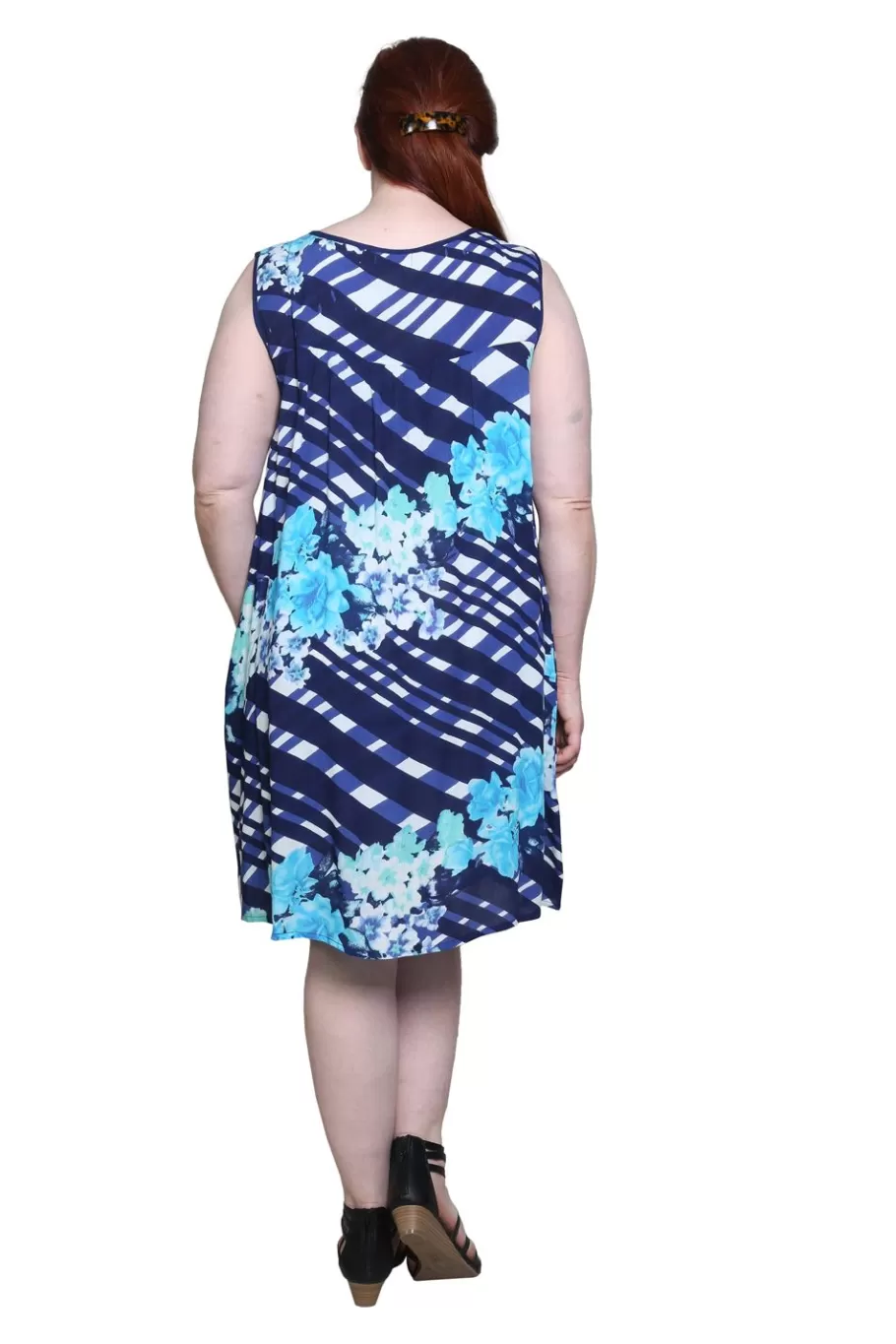 La Cera™ Vestido Con Estampado Geometrico Y Canesu De Crochet De Talla Grande^ Vestidos Plus