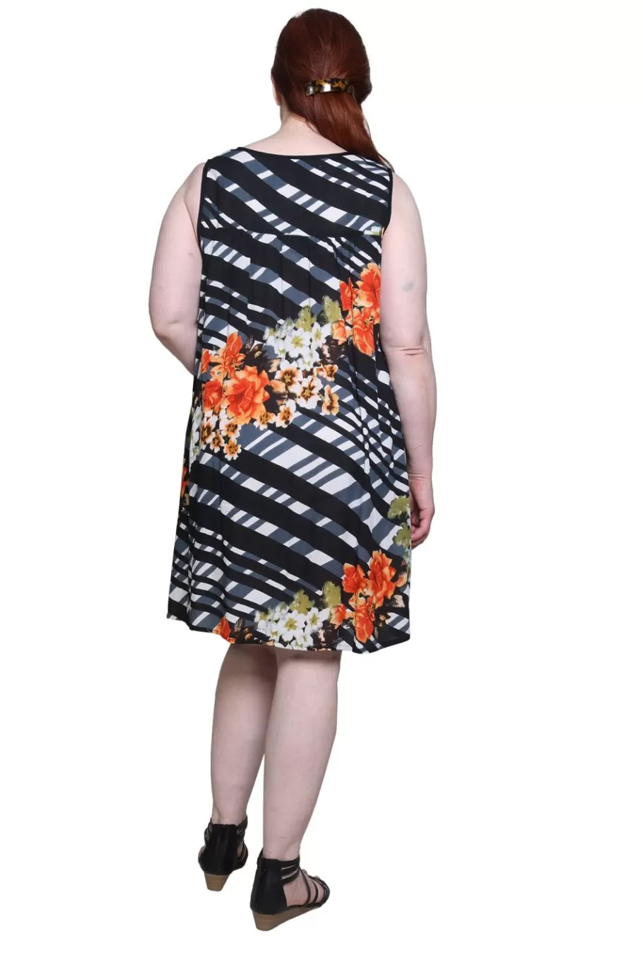 La Cera™ Vestido Con Estampado Geometrico Y Canesu De Crochet De Talla Grande^ Vestidos Plus