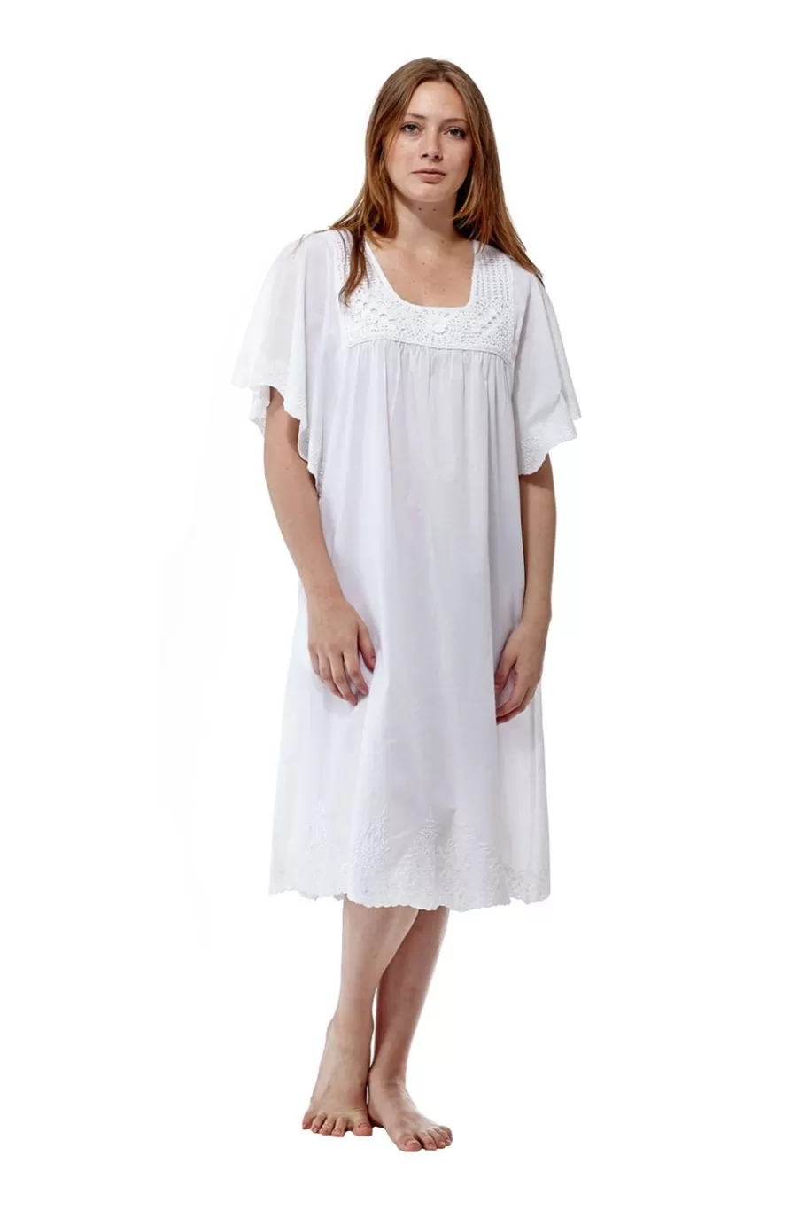 La Cera™ Vestido Con Mangas Acampanadas Y Canesu De Croche De La Cera^ Vestidos