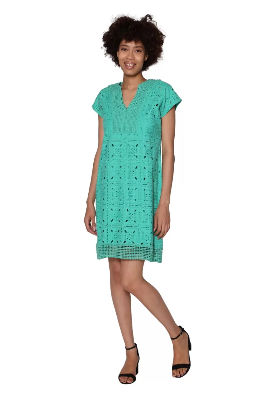 La Cera™ Vestido Con Mangas Japonesas Y Encaje Con Medallones De La Cera^ Vestidos Tejidos