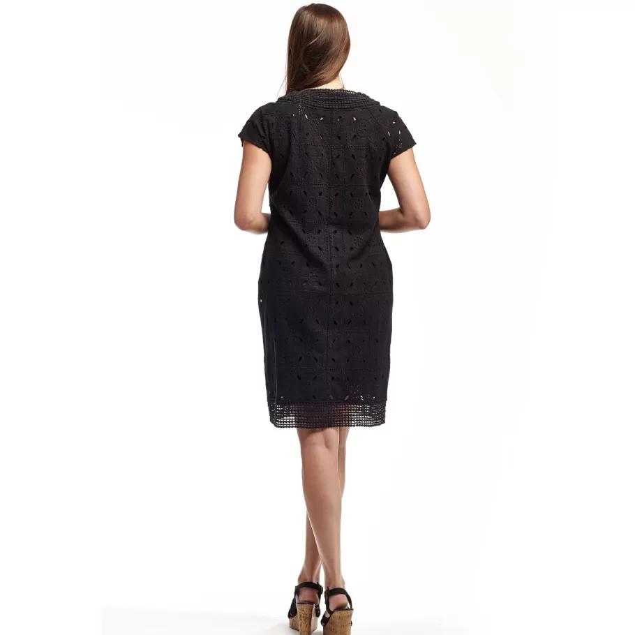 La Cera™ Vestido Con Mangas Japonesas Y Encaje Con Medallones De La Cera^ Vestidos Tejidos
