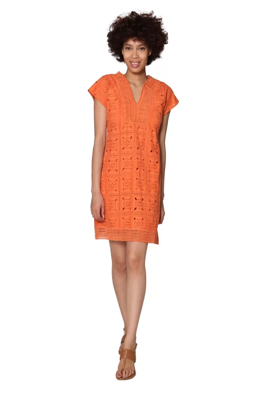 La Cera™ Vestido Con Mangas Japonesas Y Encaje Con Medallones De La Cera^ Vestidos Tejidos