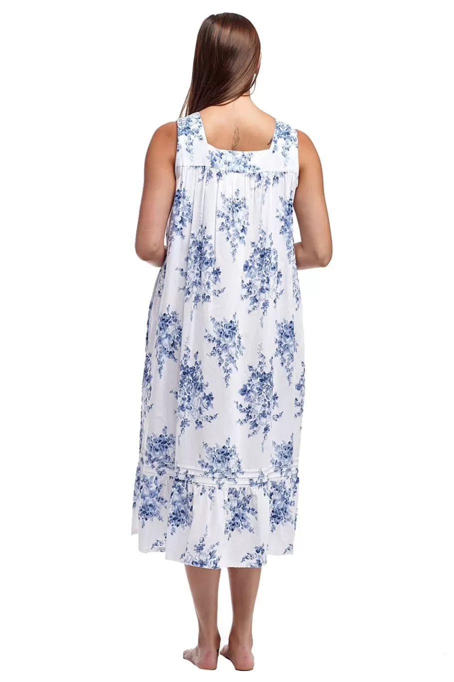 La Cera™ Vestido Con Volantes Y Ribete De Encaje 100 % Algodon, Estampado Flora^ Vestidos