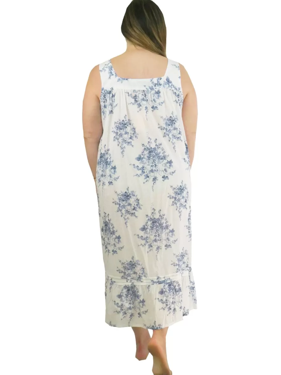 La Cera™ Vestido Con Volantes Y Ribete De Encaje 100% Algodon De Talla Grande -^ Más Ropa De Dormir