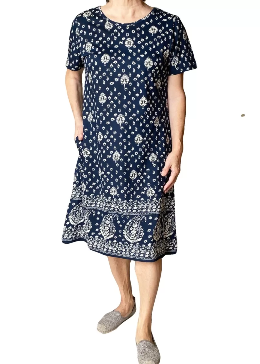 La Cera™ Vestido Corto De Punto De Algodon De Manga Corta^ Vestidos De Punto