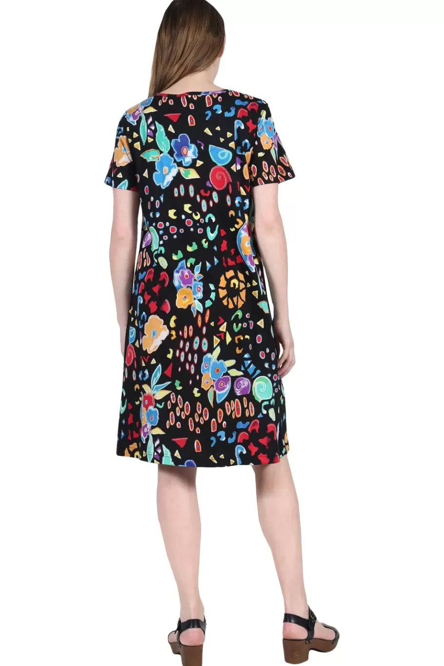 La Cera™ Vestido De Algodon Con Estampado Floral Abstracto La Cera^ Vestidos De Punto