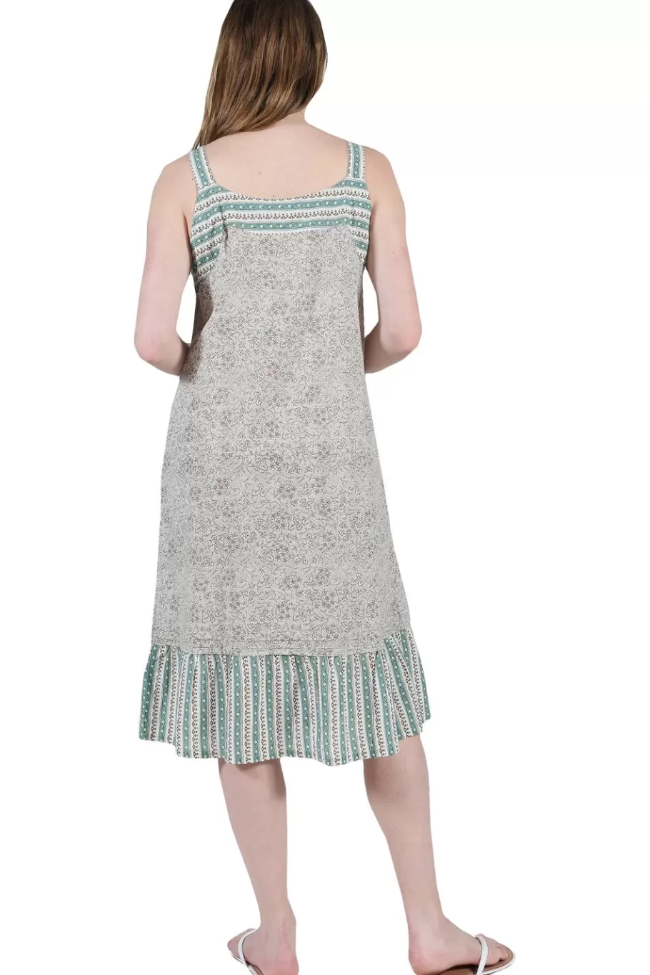 La Cera™ Vestido De Algodon Con Parte Delantera Plisada Y Volante La Cera - Azu^ Vestidos