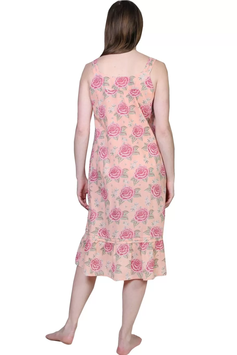 La Cera™ Vestido De Algodon Con Parte Delantera Plisada Y Volante La Cera - Azu^ Vestidos
