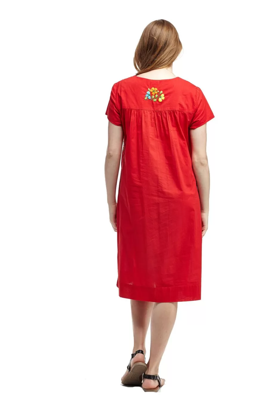La Cera™ Vestido De Manga Corta Bordado La Cera^ Vestidos De Punto