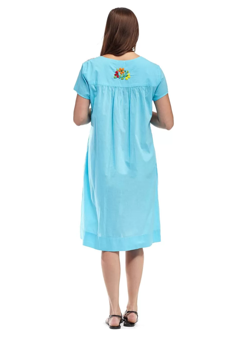 La Cera™ Vestido De Manga Corta Bordado La Cera^ Vestidos De Punto