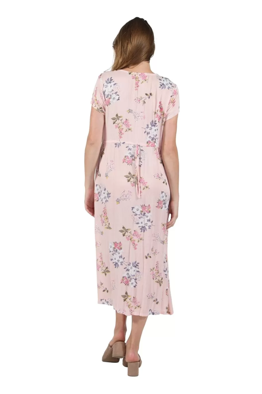La Cera™ Vestido De Manga Corta Con Botones En La Parte Delantera La Cera^ Vestidos Tejidos