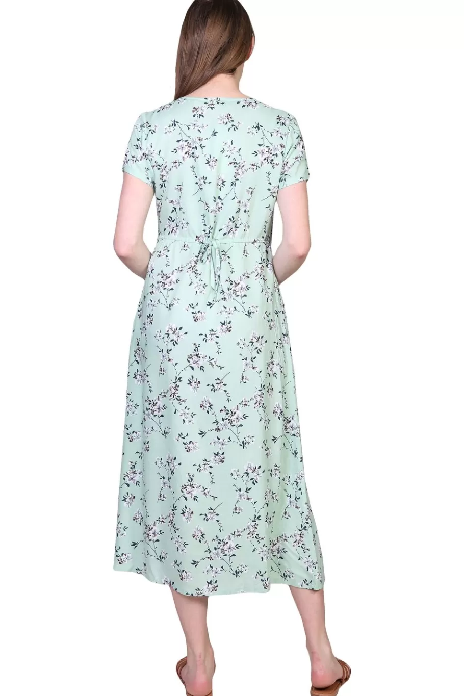 La Cera™ Vestido De Manga Corta Con Botones En La Parte Delantera La Cera^ Vestidos Tejidos