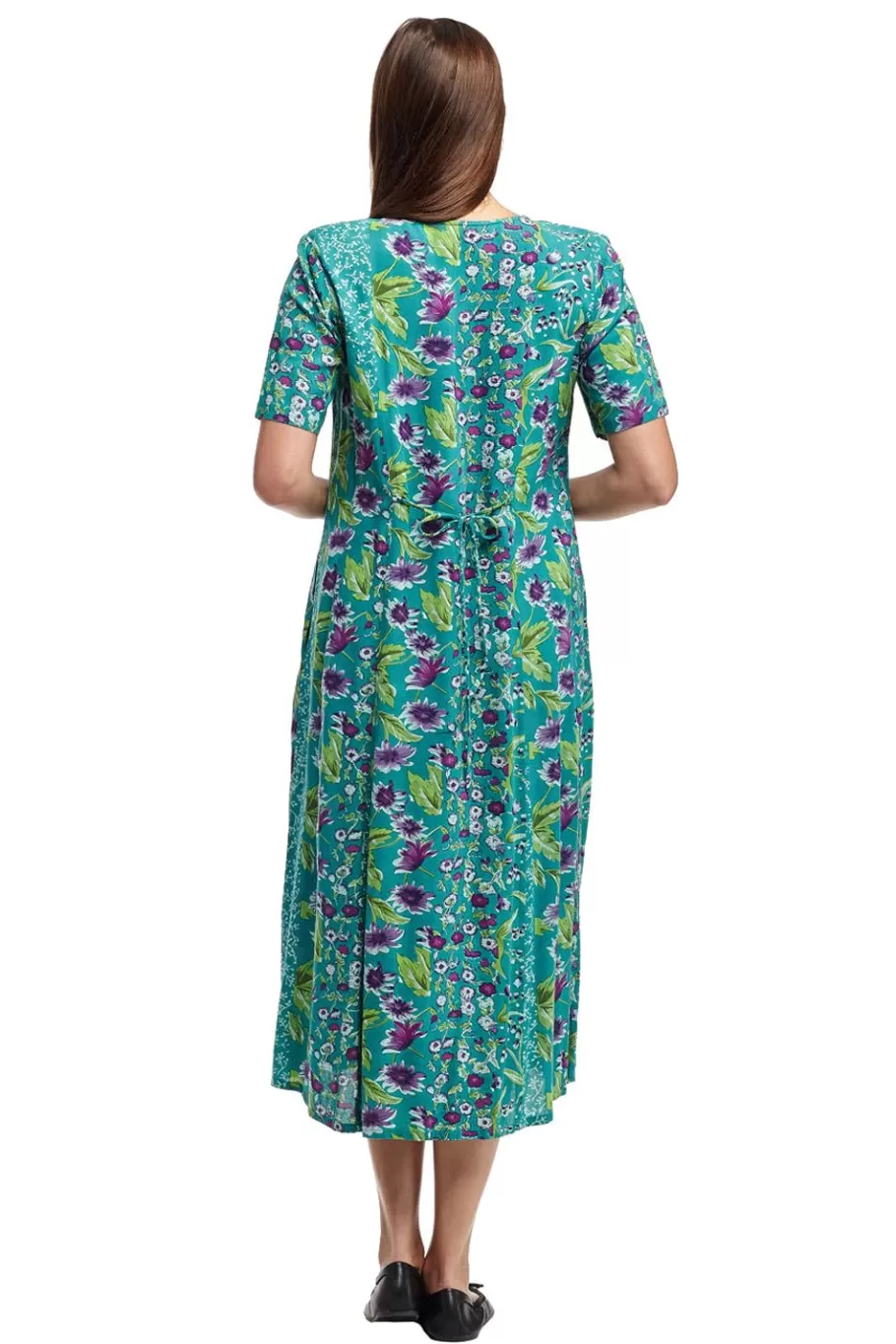 La Cera™ Vestido De Manga Corta Con Botones En La Parte Delantera La Cera^ Vestidos Tejidos