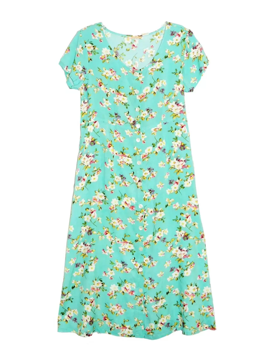 La Cera™ Vestido De Manga Corta Con Botones En La Parte Delantera La Cera De Ta^ Vestidos Plus