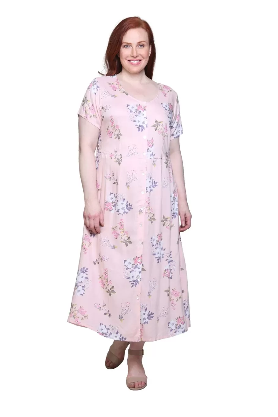 La Cera™ Vestido De Manga Corta Con Botones En La Parte Delantera La Cera De Ta^ Vestidos Plus